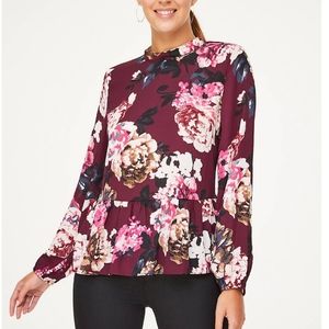 Loft Floral Peplum Blouse